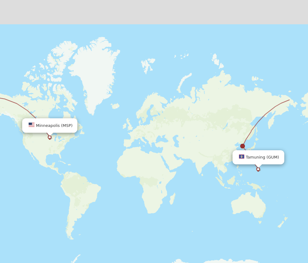 MSP-GUM flight routes