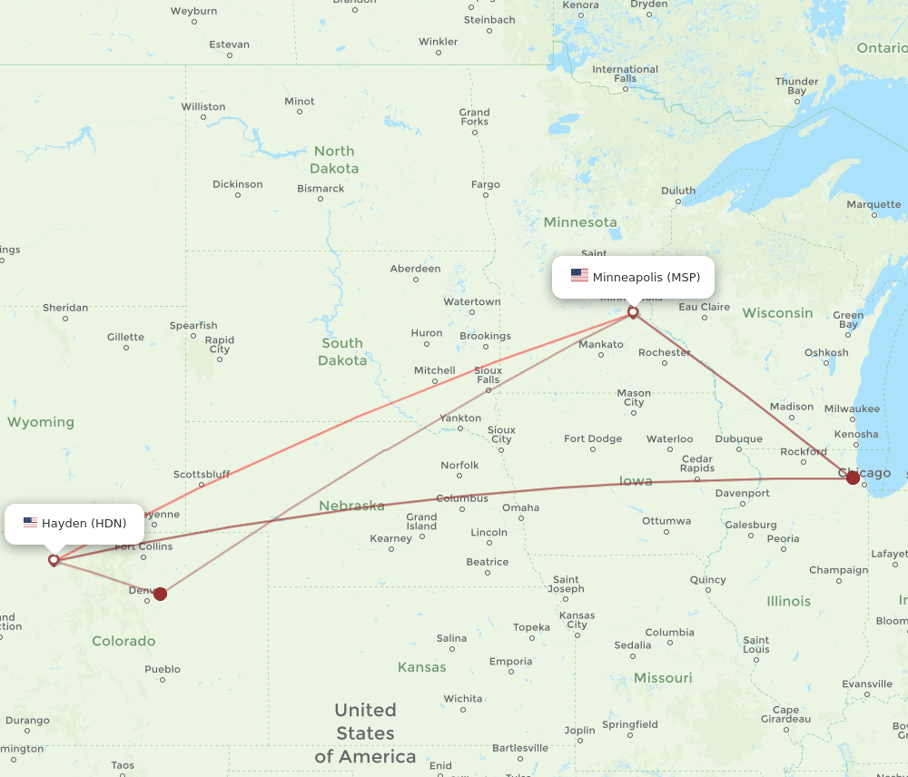 MSP-HDN flight routes