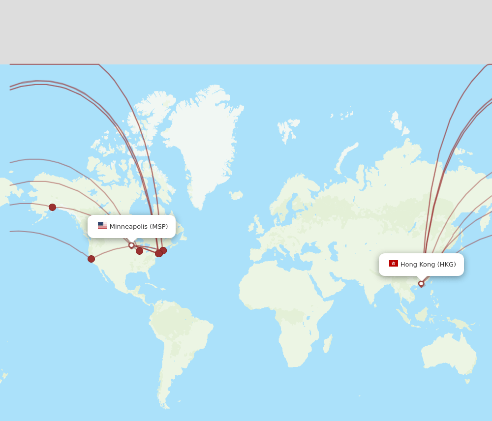 MSP-HKG flight routes