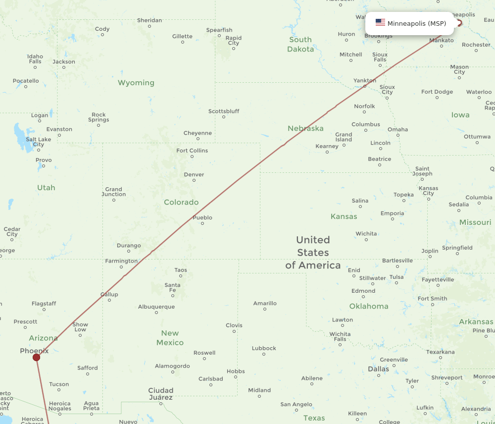 MSP-HMO flight routes