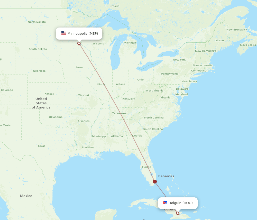 MSP-HOG flight routes