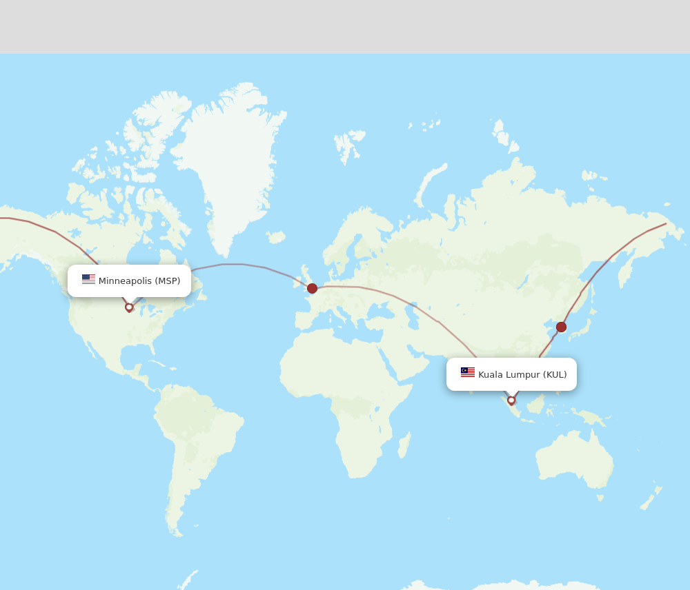 MSP-KUL flight routes