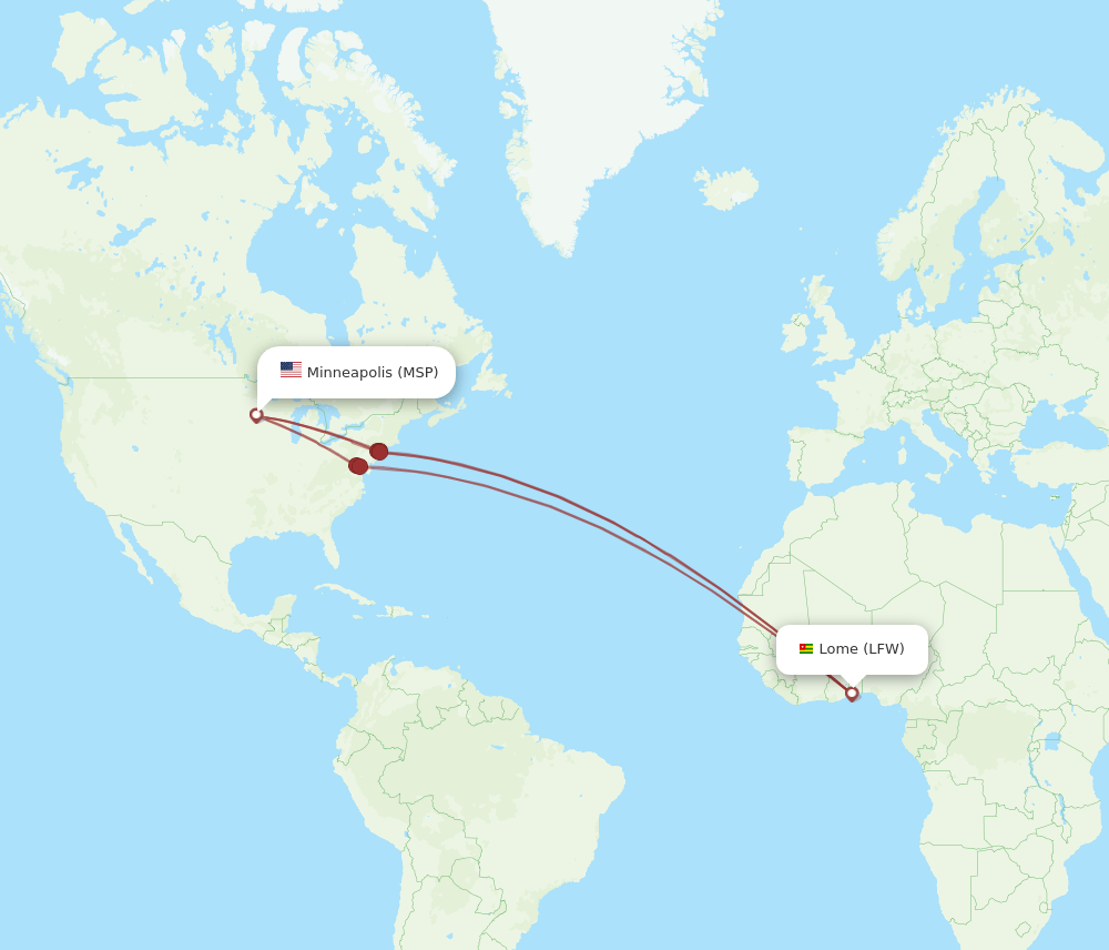 MSP-LFW flight routes