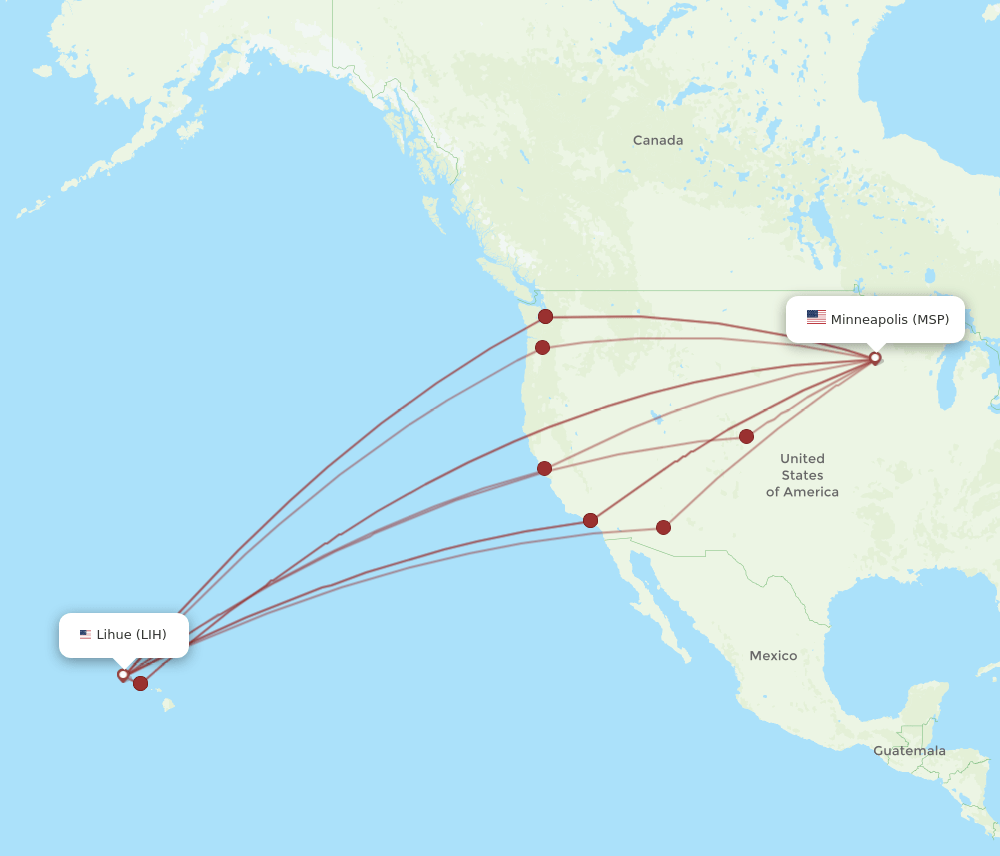 MSP-LIH flight routes