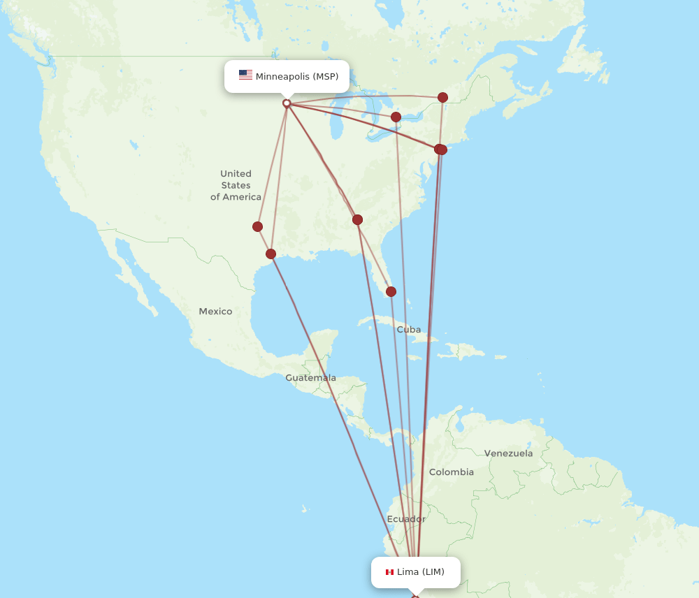 MSP-LIM flight routes