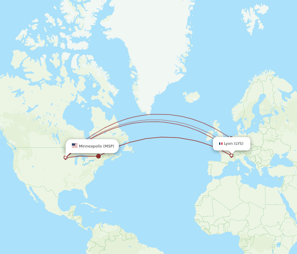 MSP-LYS flight routes
