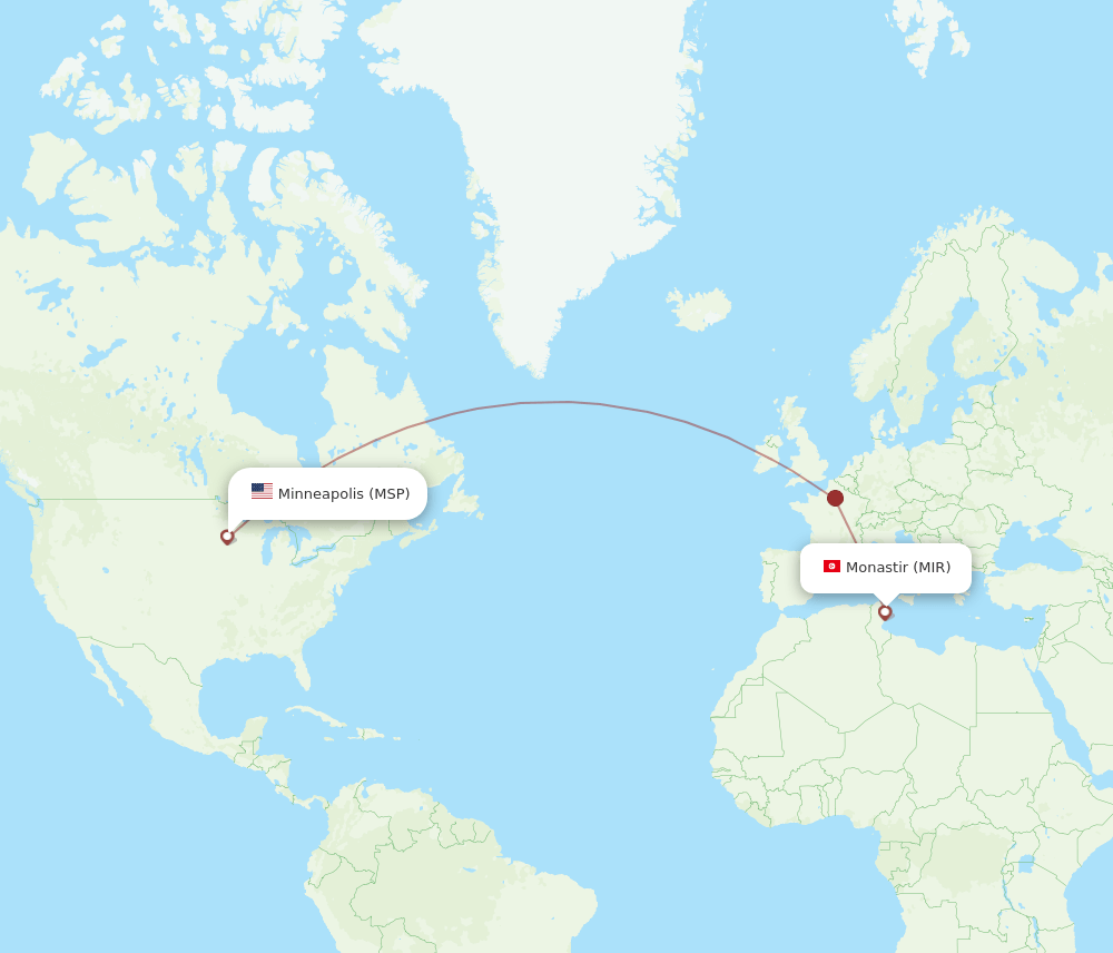 MSP-MIR flight routes