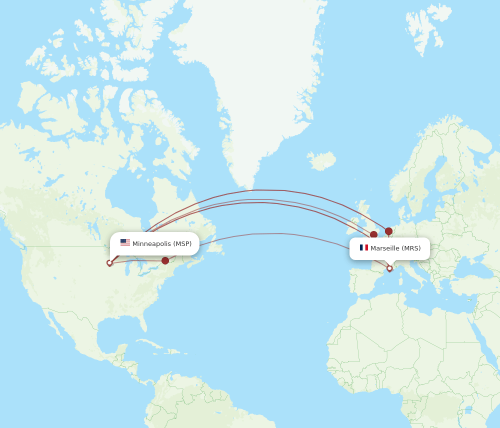 MSP-MRS flight routes