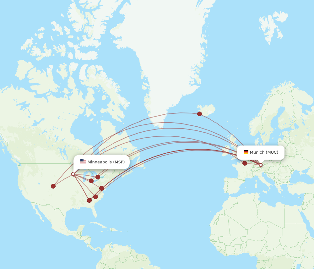 MSP-MUC flight routes