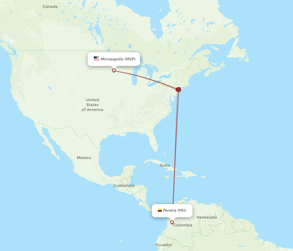 MSP-PEI flight routes