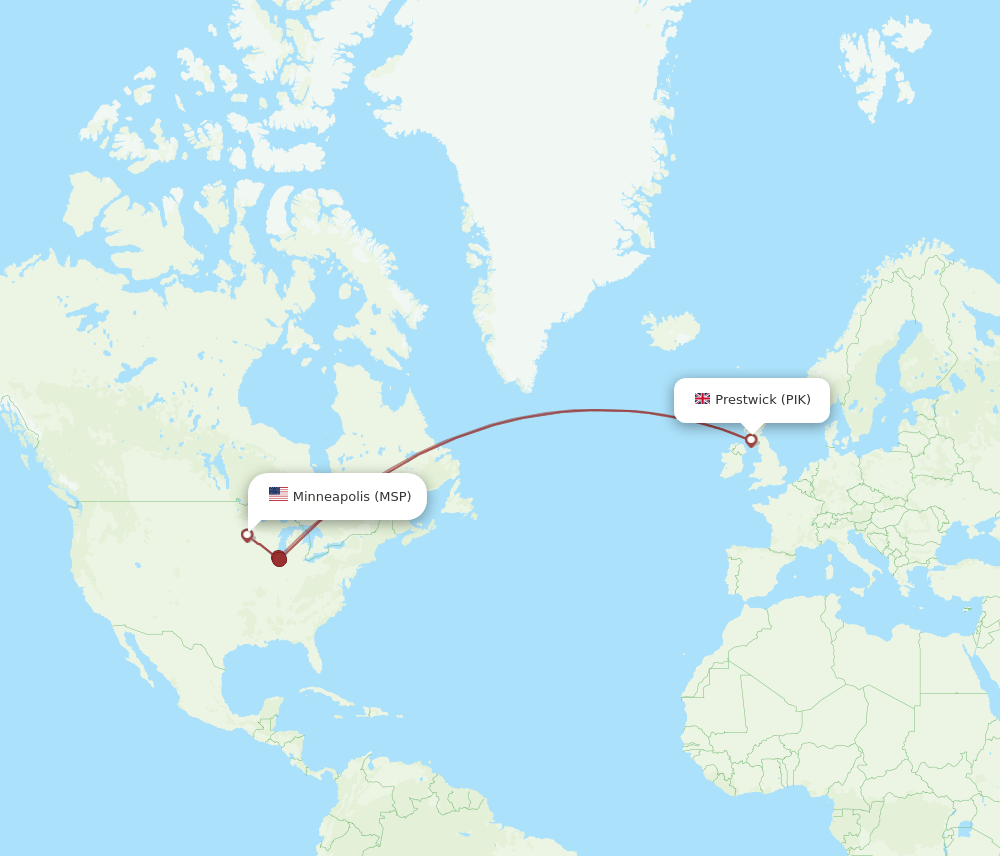 MSP-PIK flight routes