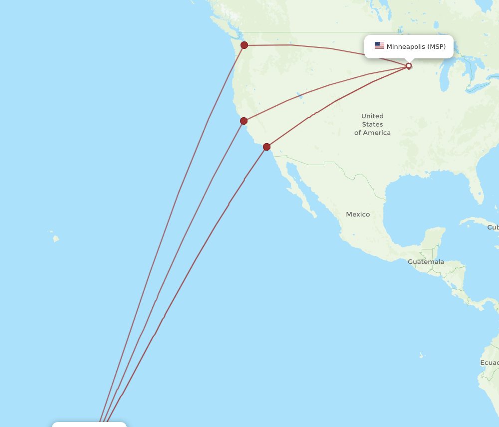 MSP-PPT flight routes