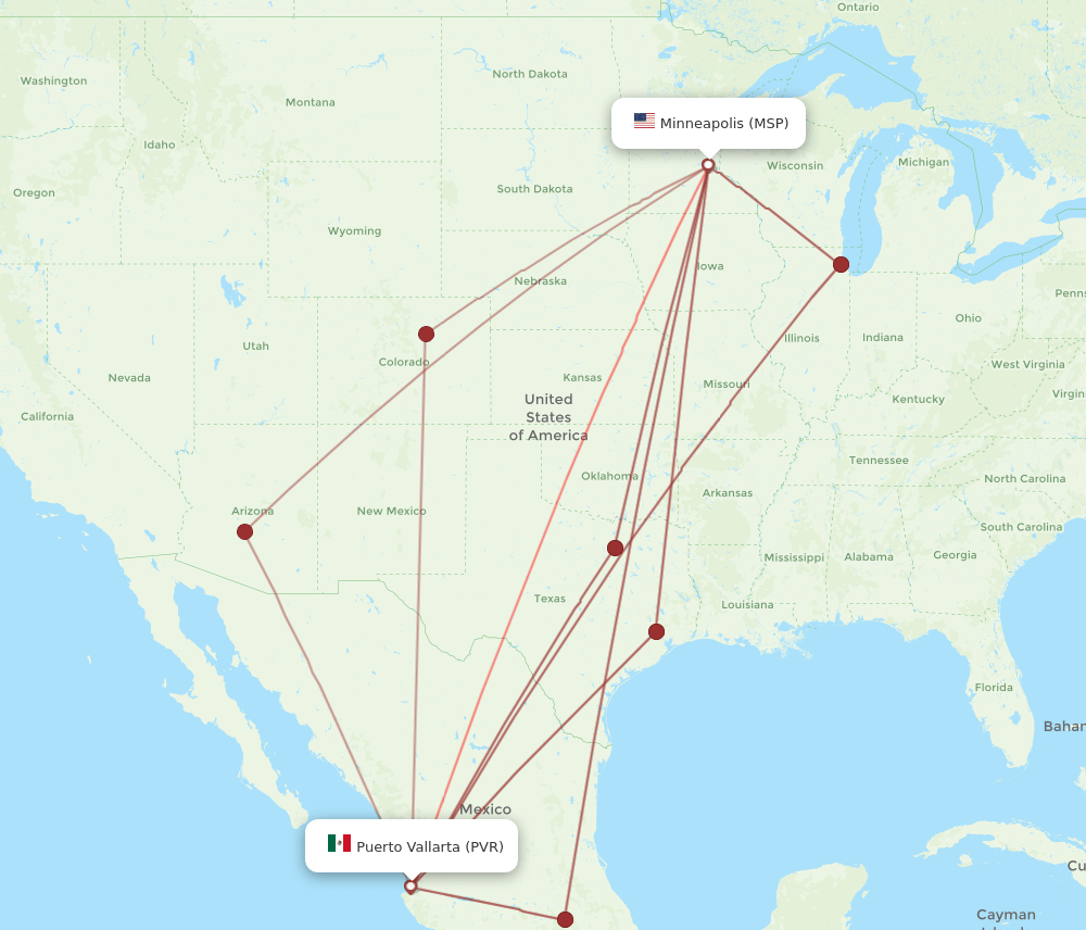 MSP-PVR flight routes