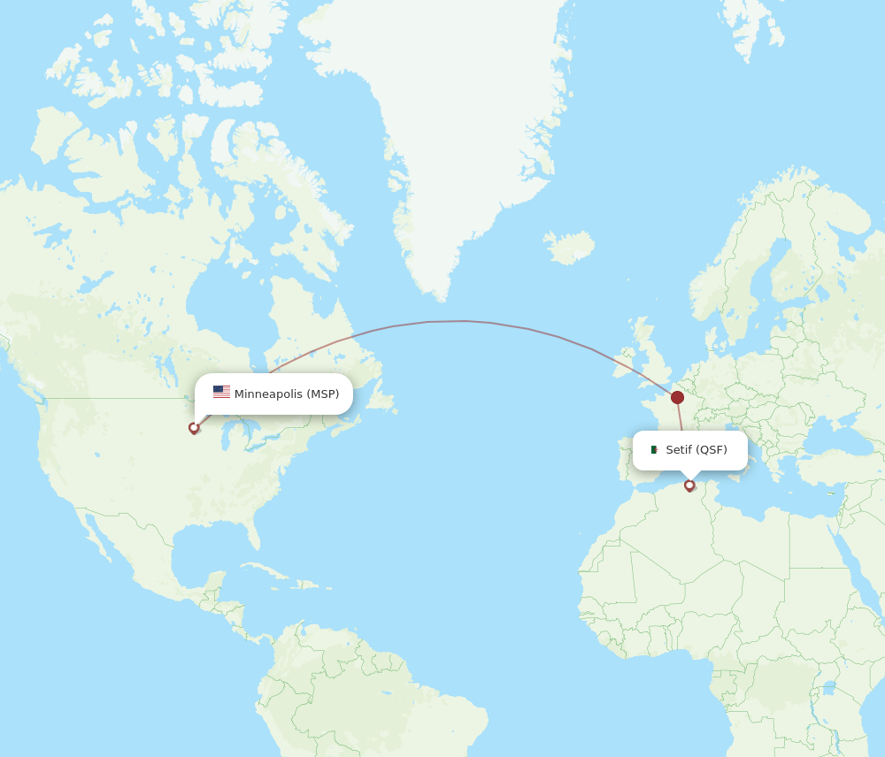 MSP-QSF flight routes