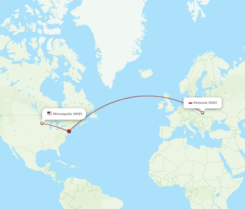 MSP-RZE flight routes