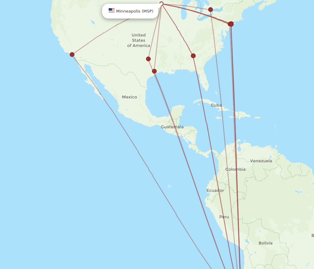 MSP-SCL flight routes