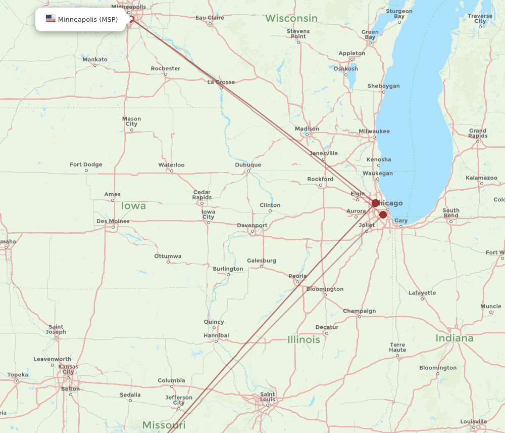 MSP-SGF flight routes