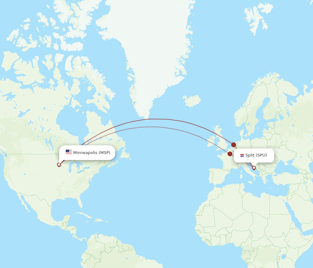 SPU to MSP flights and routes map