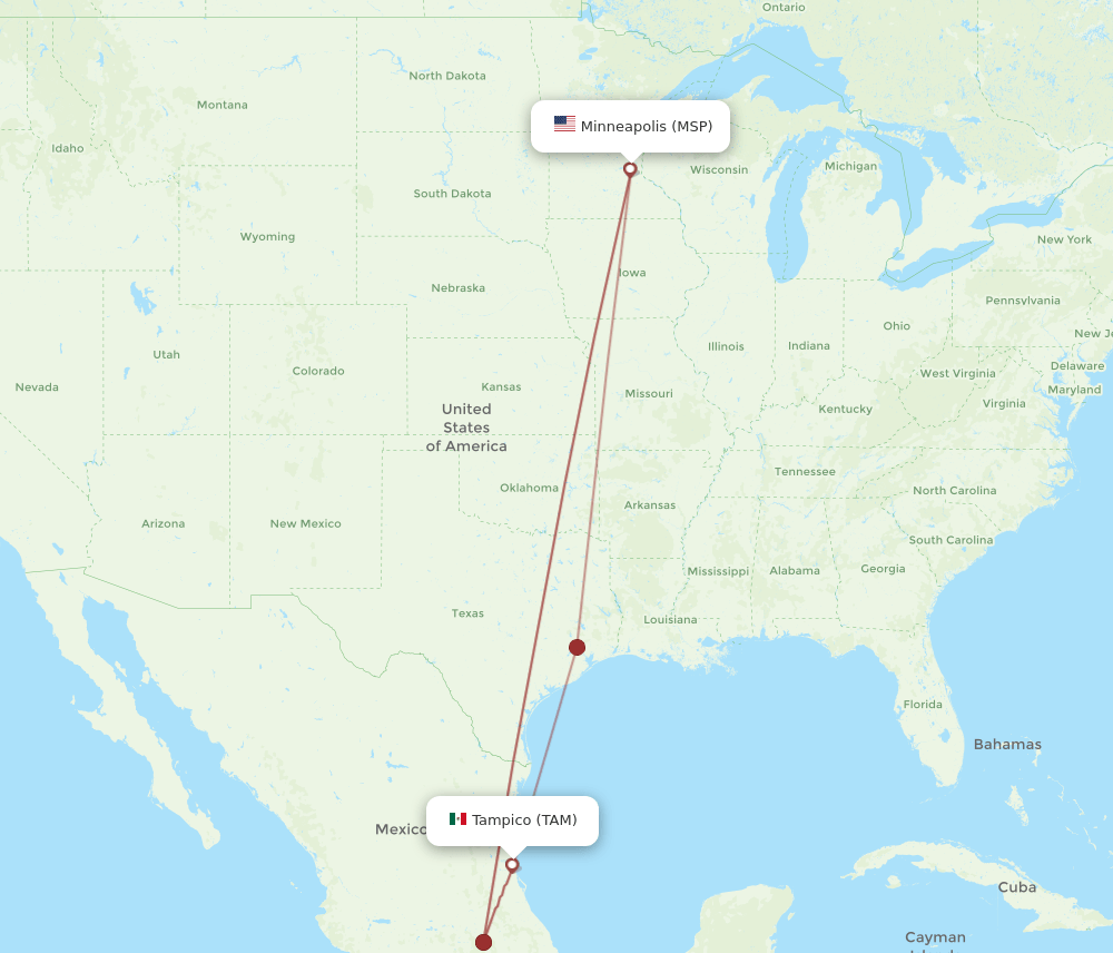 MSP-TAM flight routes