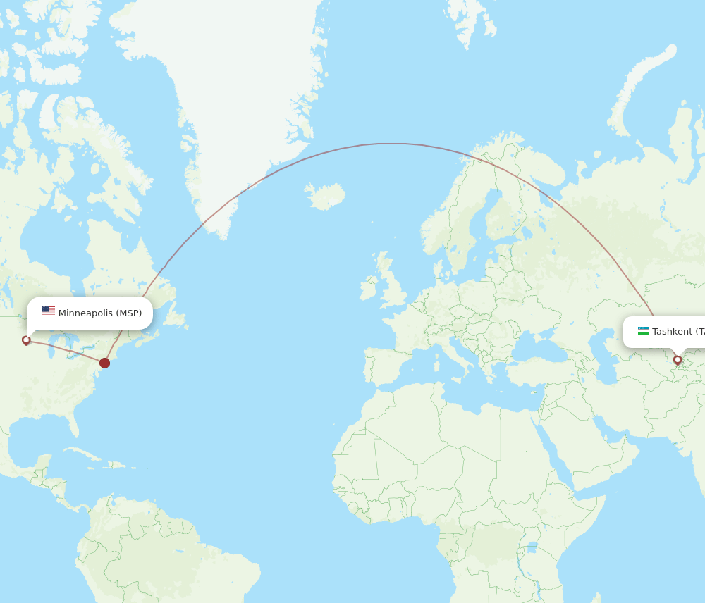 MSP-TAS flight routes
