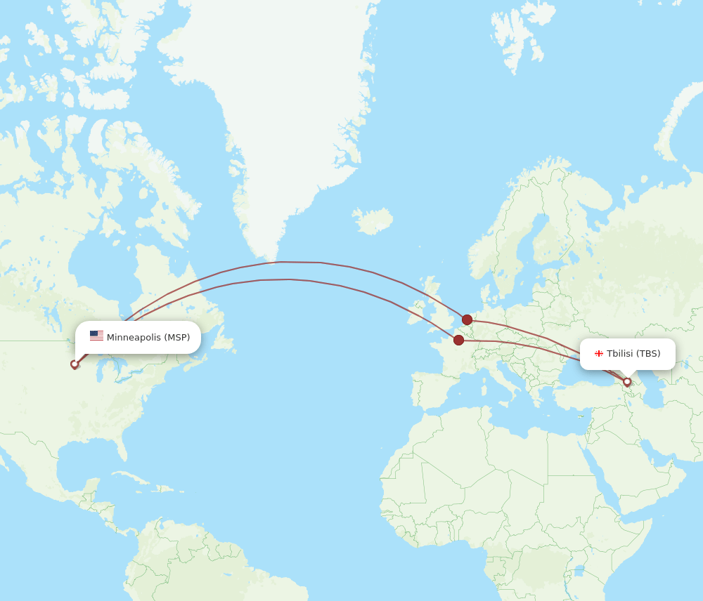MSP-TBS flight routes