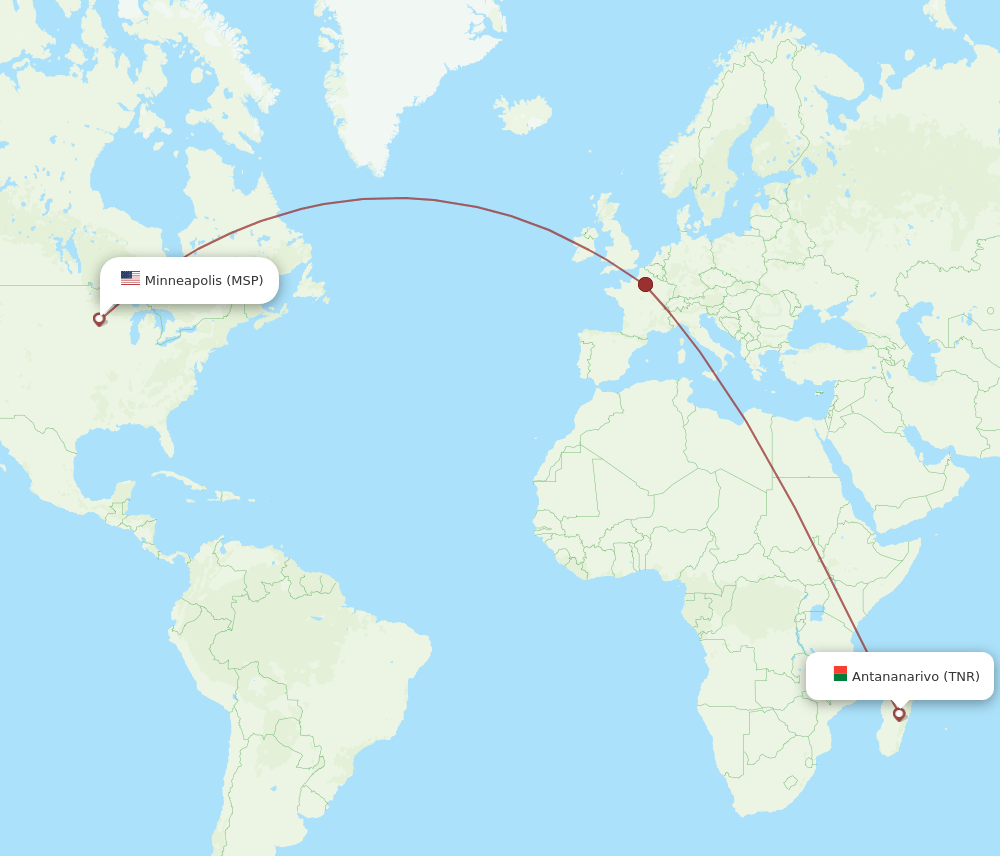 MSP-TNR flight routes