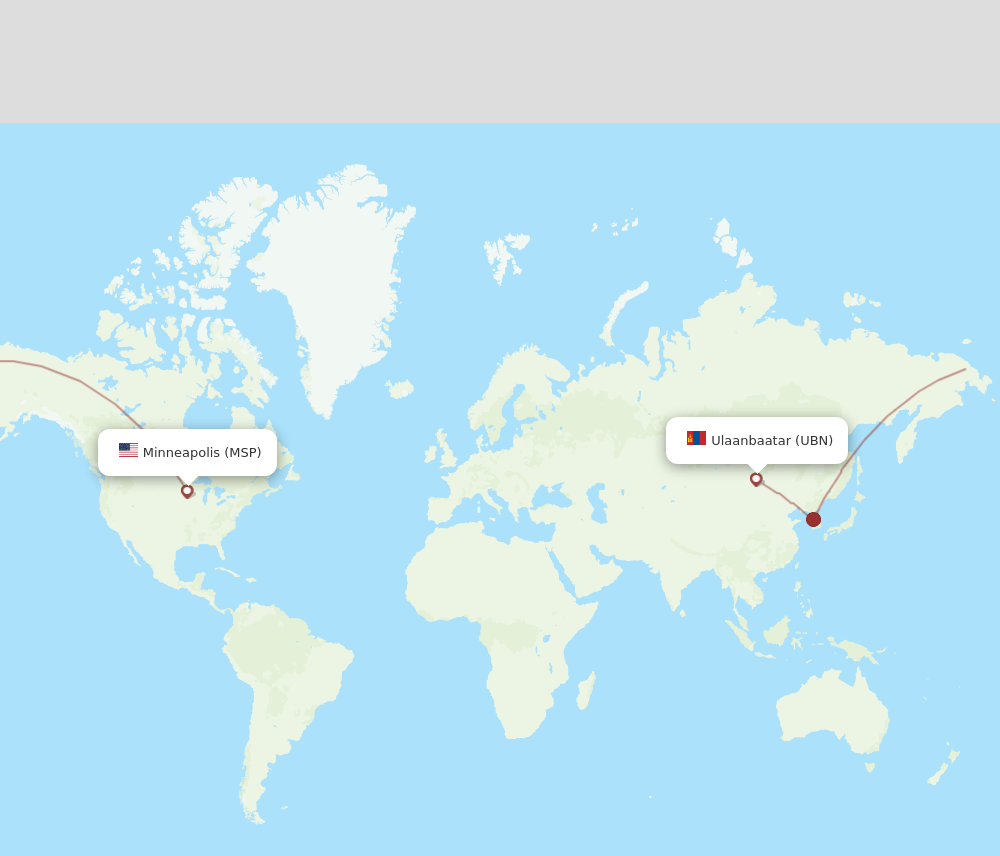 MSP-UBN flight routes