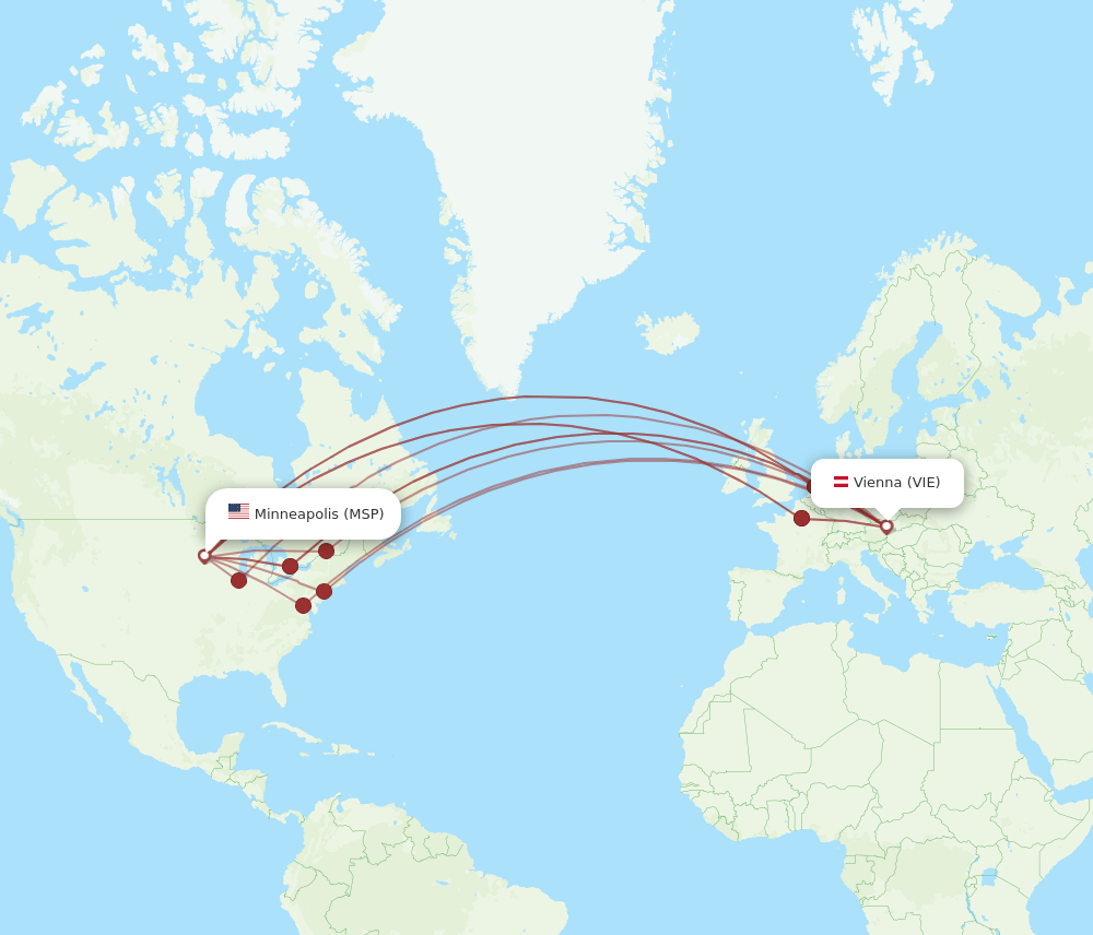 MSP-VIE flight routes
