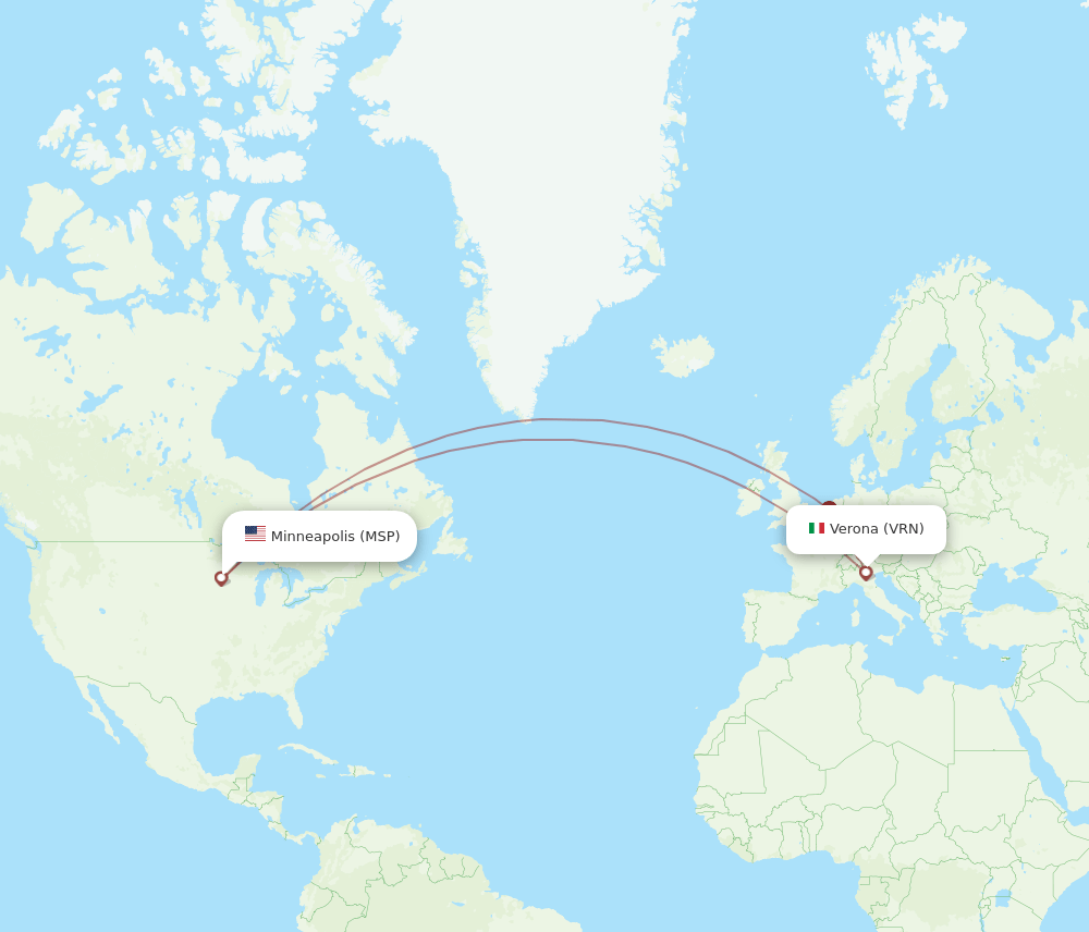 MSP-VRN flight routes