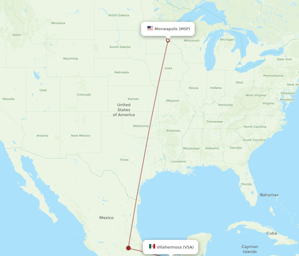 MSP-VSA flight routes