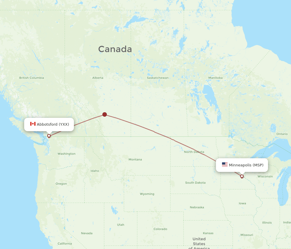 MSP-YXX flight routes