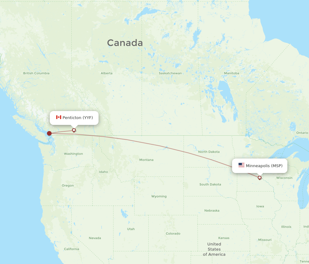 MSP-YYF flight routes
