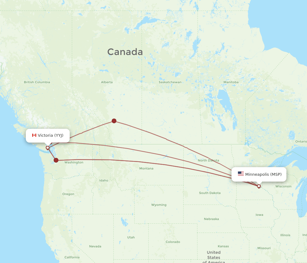 MSP-YYJ flight routes
