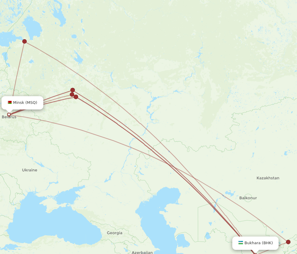 MSQ-BHK flight routes