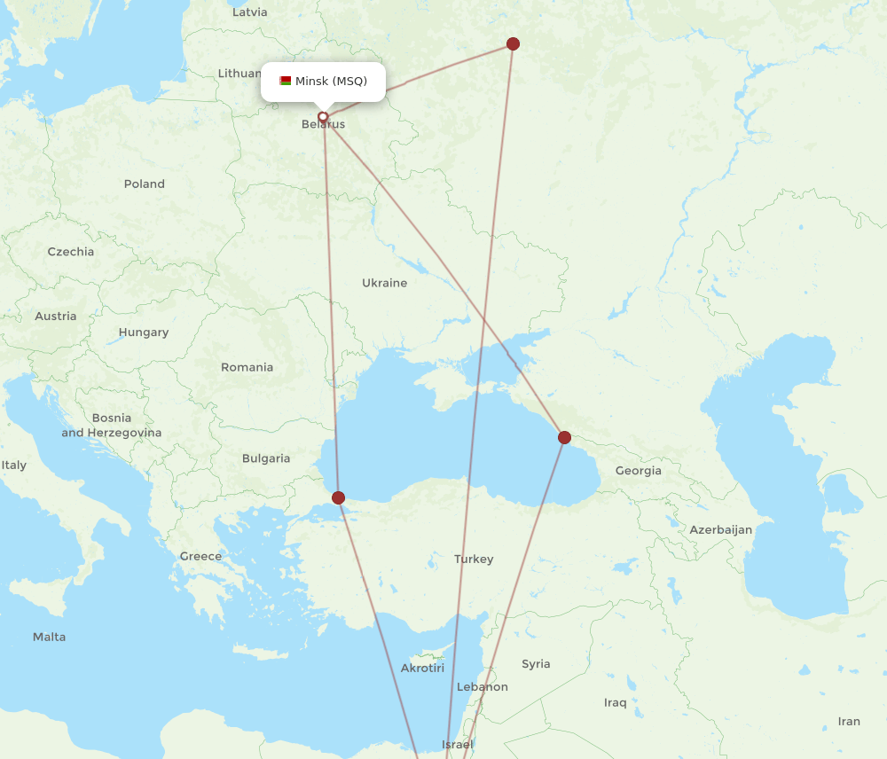 MSQ-HRG flight routes