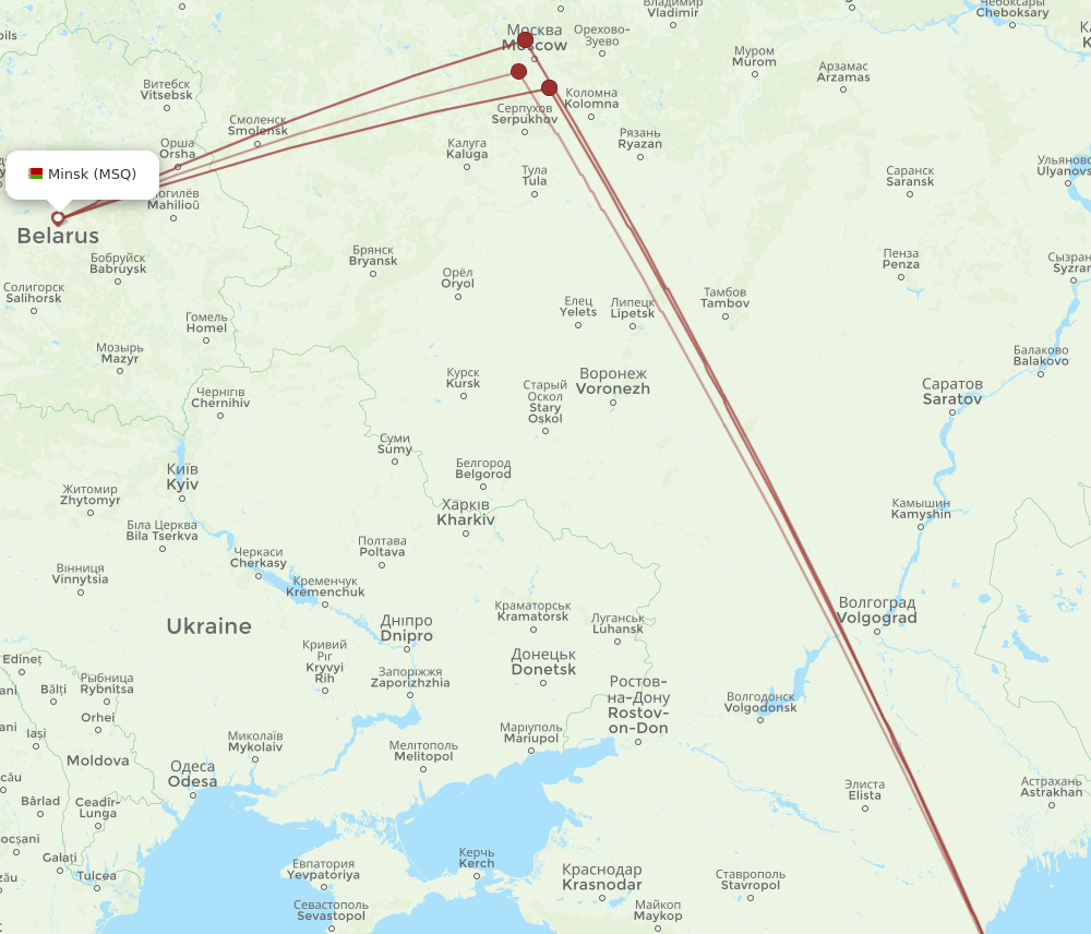 MSQ to MCX flights and routes map