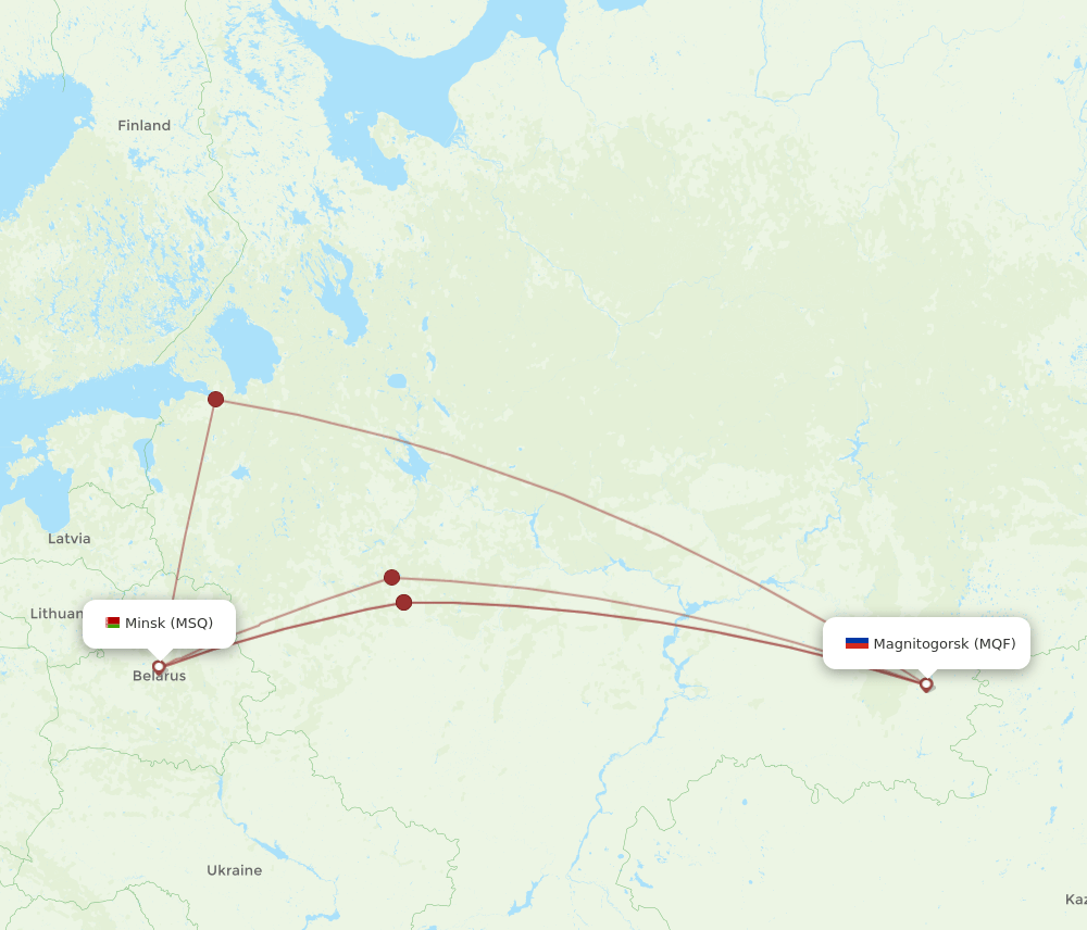 MSQ-MQF flight routes