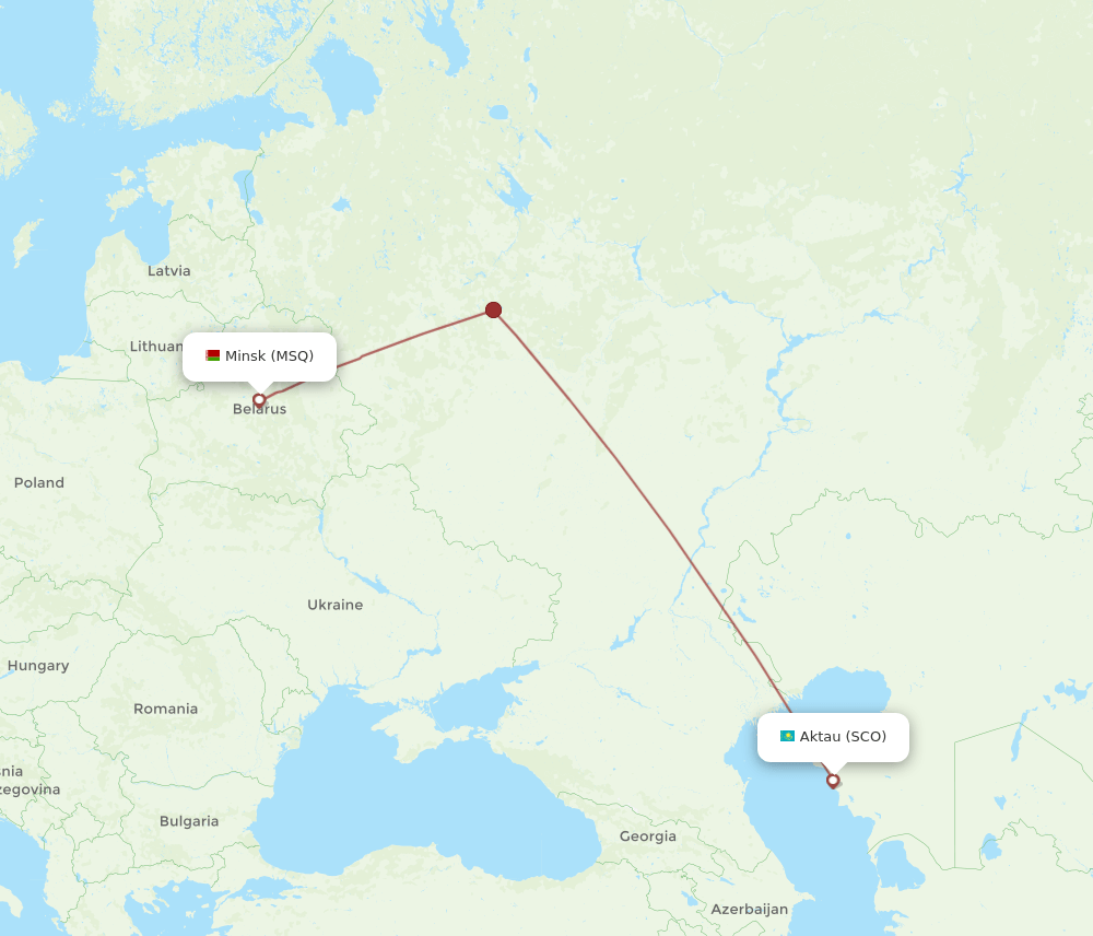MSQ-SCO flight routes