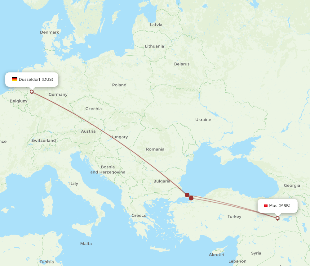 MSR-DUS flight routes