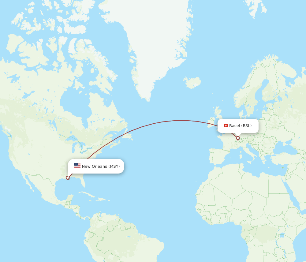 MSY-BSL flight routes