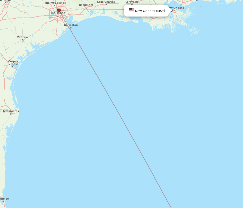 MSY-MID flight routes