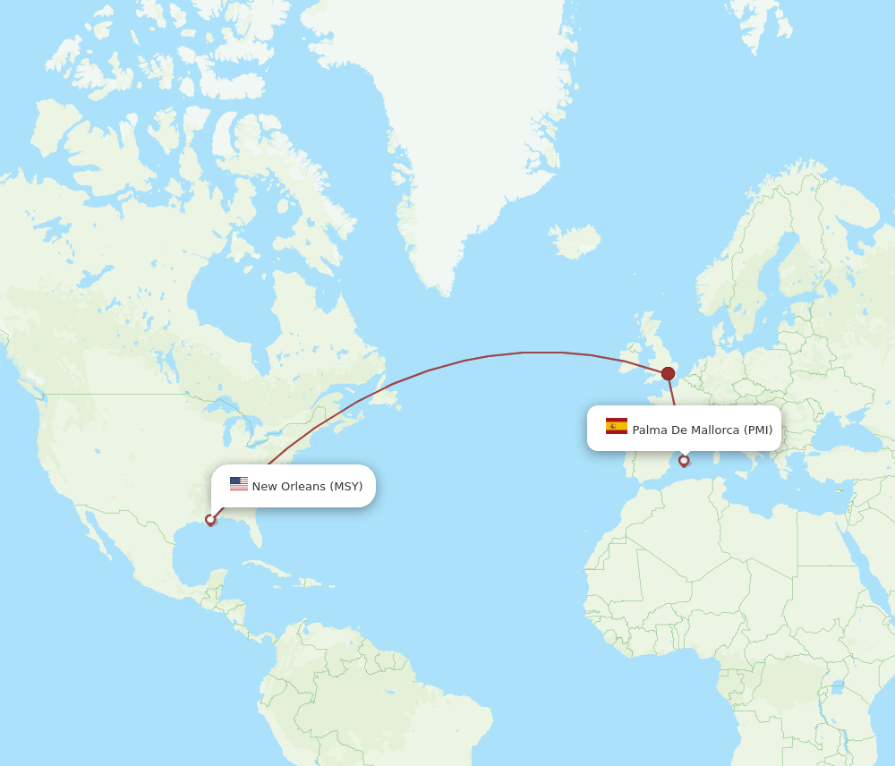 MSY-PMI flight routes