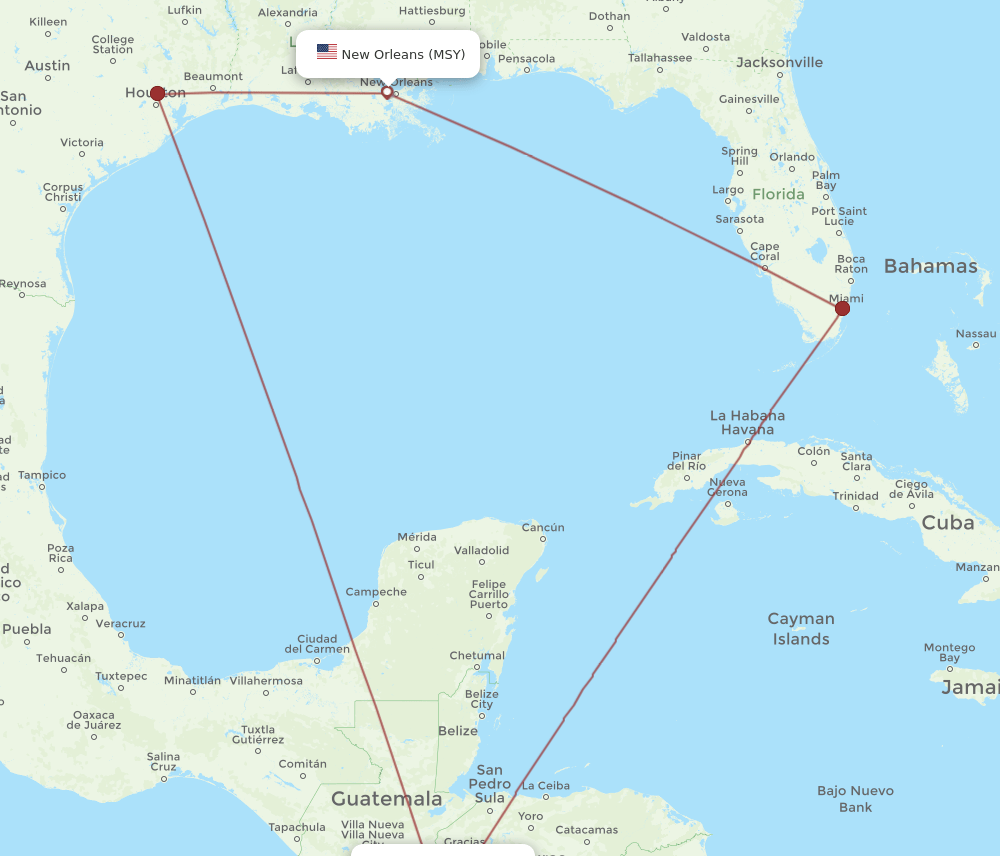 MSY-SAL flight routes
