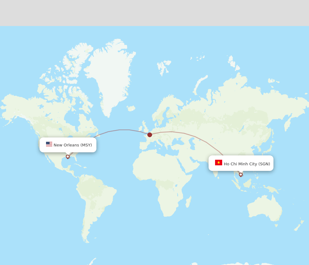 MSY-SGN flight routes