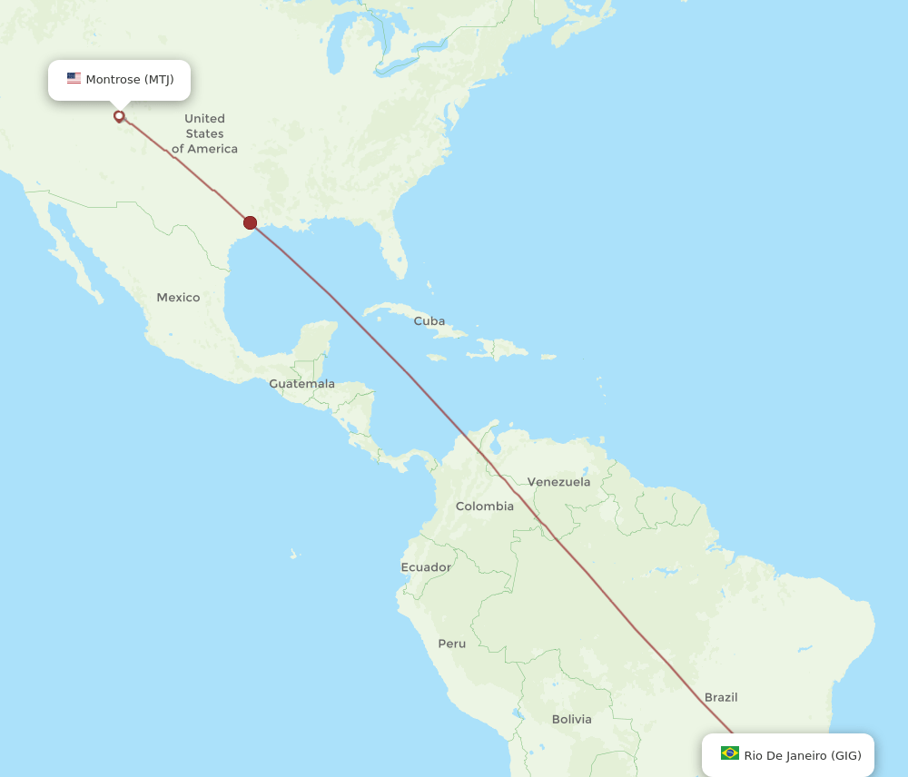 MTJ-GIG flight routes