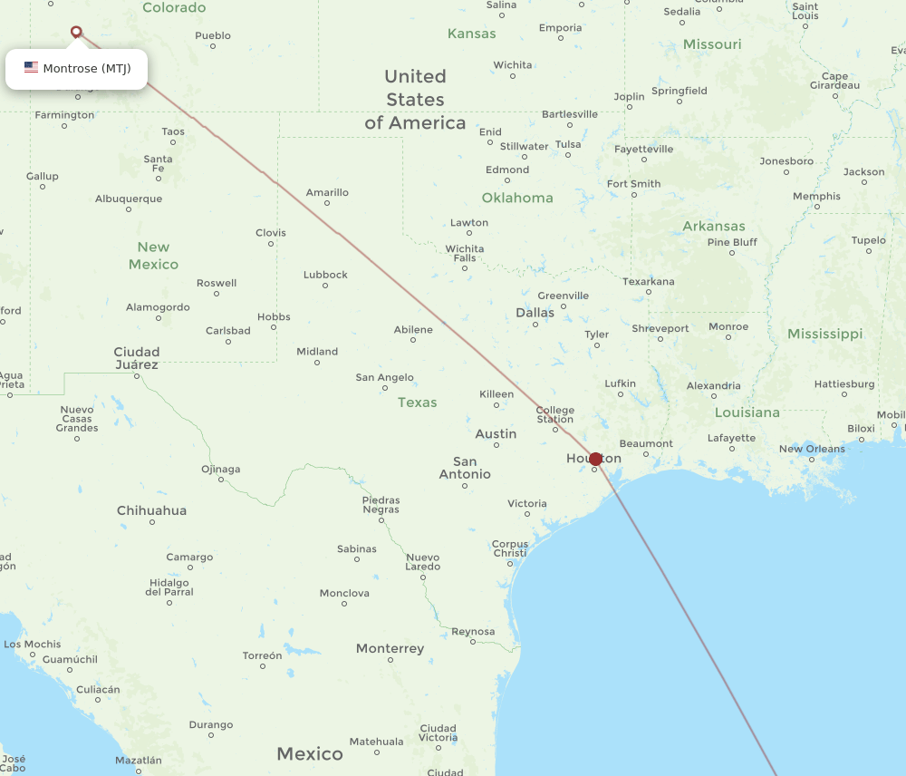 MTJ to MID flights and routes map