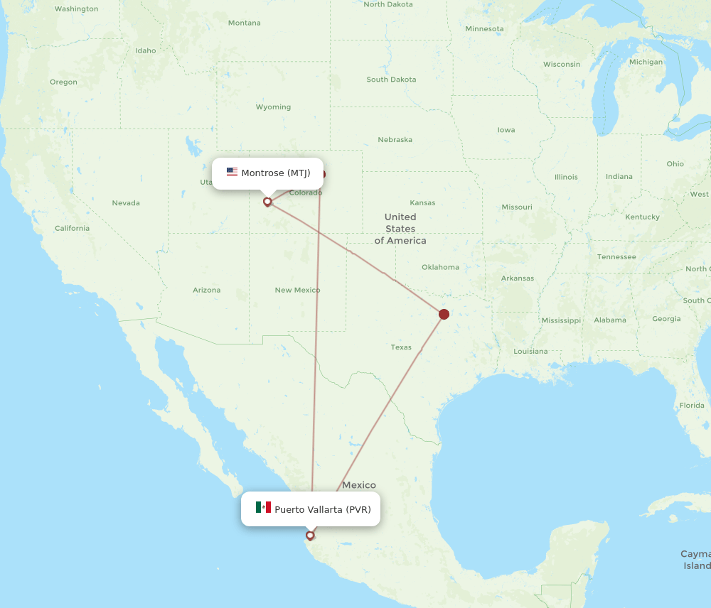 MTJ to PVR flights and routes map