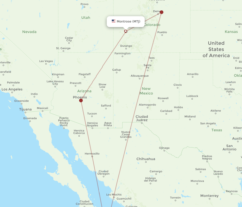 MTJ to SJD flights and routes map