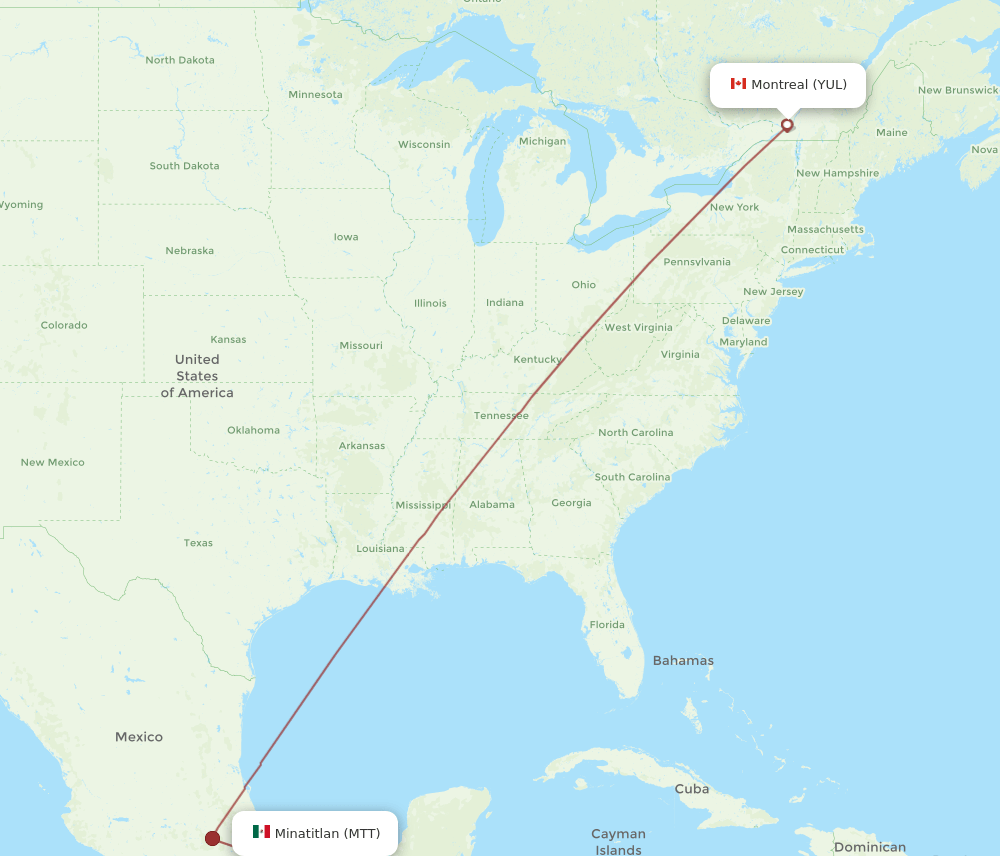 MTT-YUL flight routes