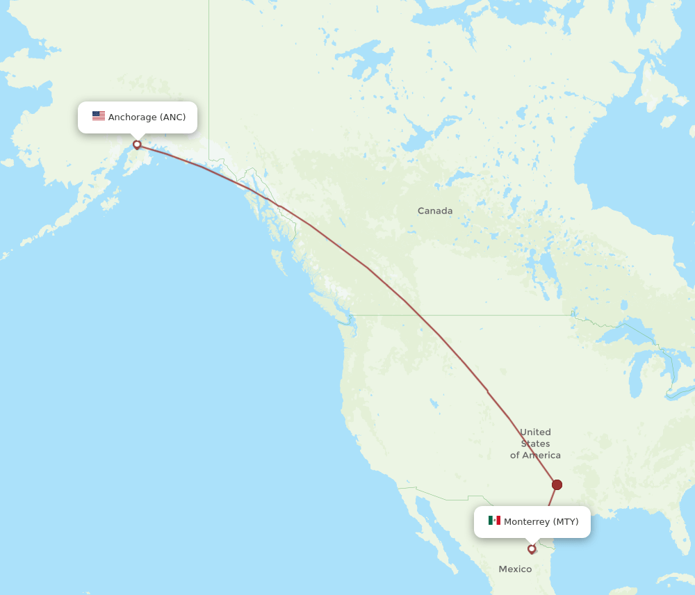 MTY-ANC flight routes